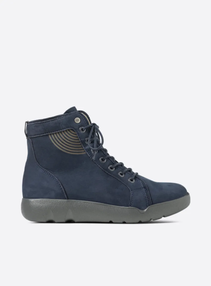 Wolky Fiano - blauw nubuck Comfort schoenen voor dames