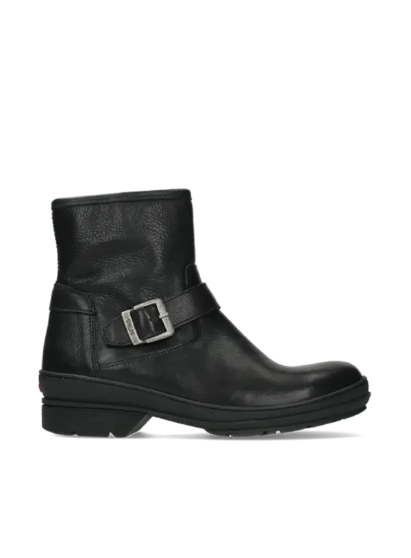 Wolky Nitra WR - zwart leer Biker boots voor dames