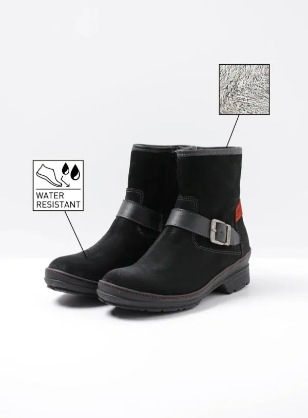 Wolky Nitra WR - zwart suede Biker boots voor dames