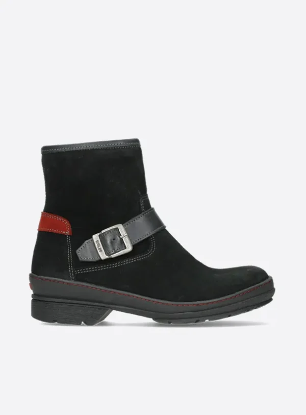 Wolky Nitra WR - zwart suede Biker boots voor dames