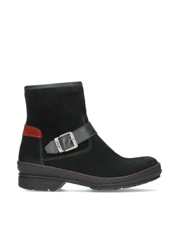 Wolky Nitra WR - zwart suede Biker boots voor dames