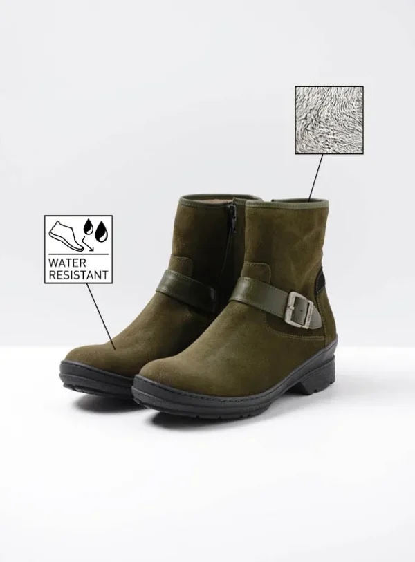 Wolky Nitra WR - groen suede Biker boots voor dames
