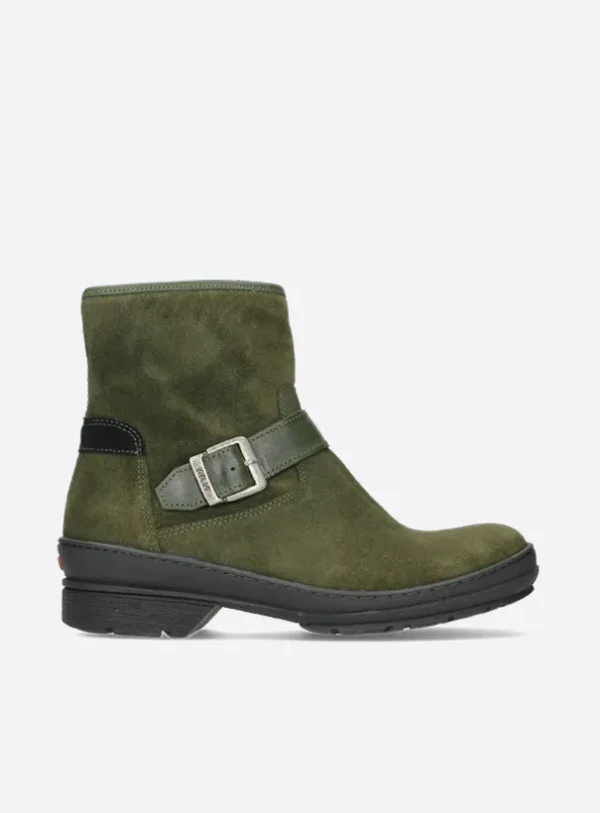 Wolky Nitra WR - groen suede Biker boots voor dames