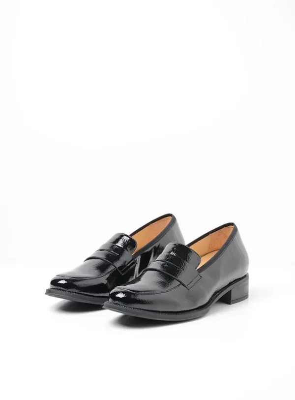Wolky Alabama F2F - zwart lak vegan biocare Instappers voor dames