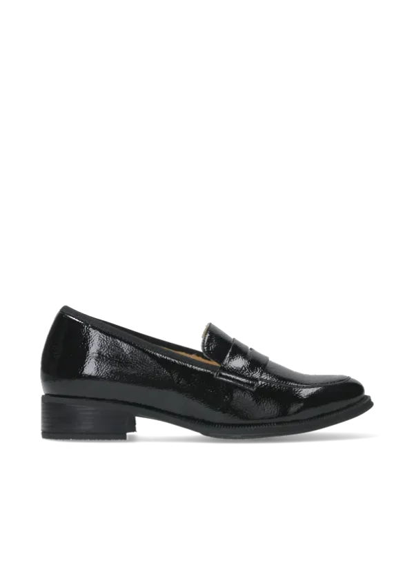 Wolky Alabama F2F - zwart lak vegan biocare Instappers voor dames