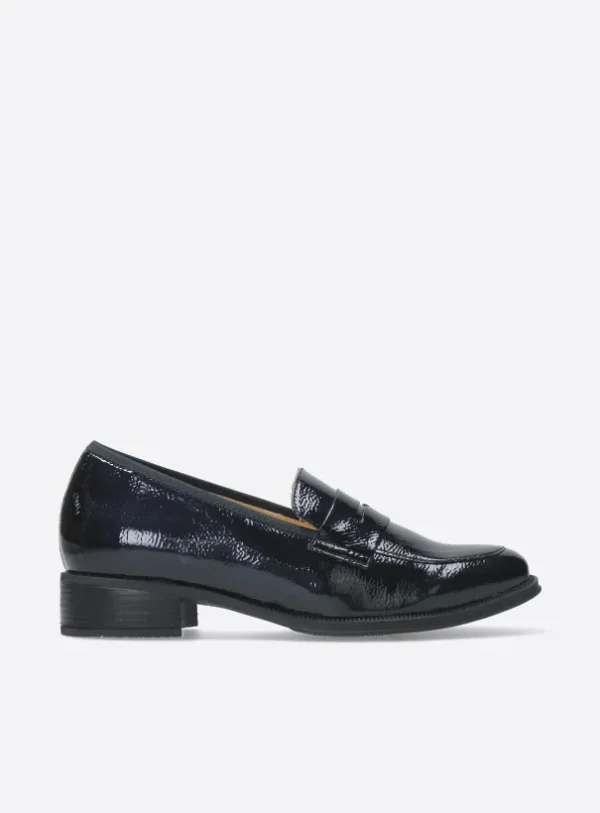 Wolky Alabama F2F - blauw lak vegan biocare Instappers voor dames