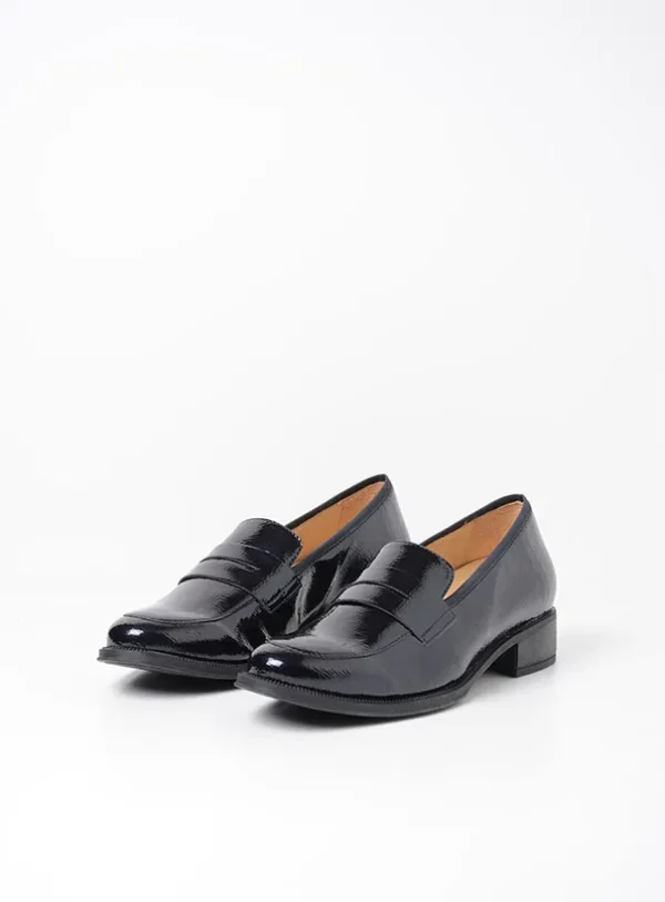 Wolky Alabama F2F - blauw lak vegan biocare Instappers voor dames