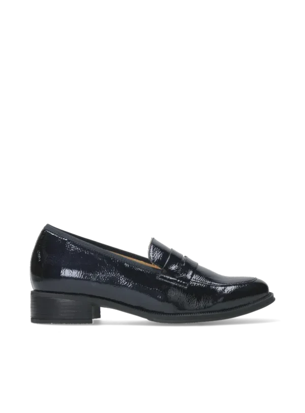 Wolky Alabama F2F - blauw lak vegan biocare Instappers voor dames