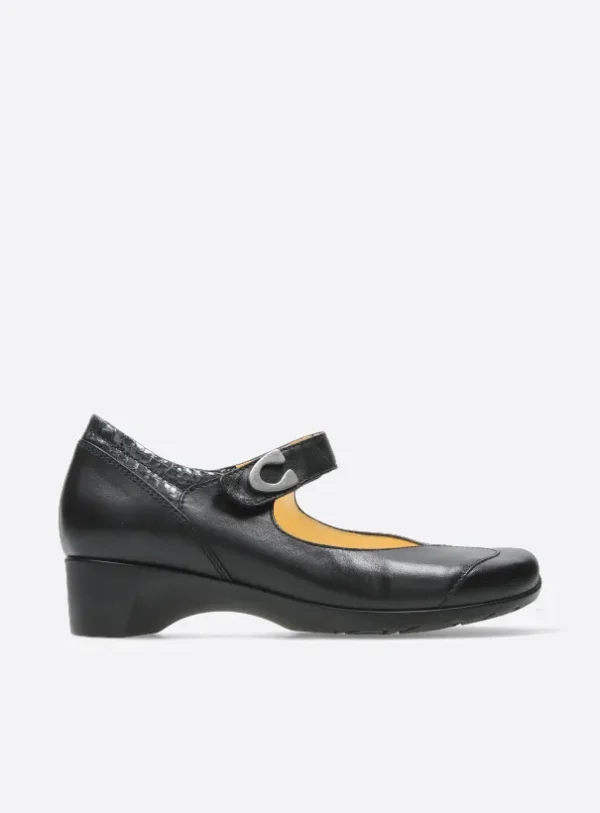 Wolky Chili - zwart leer Bandschoenen voor dames