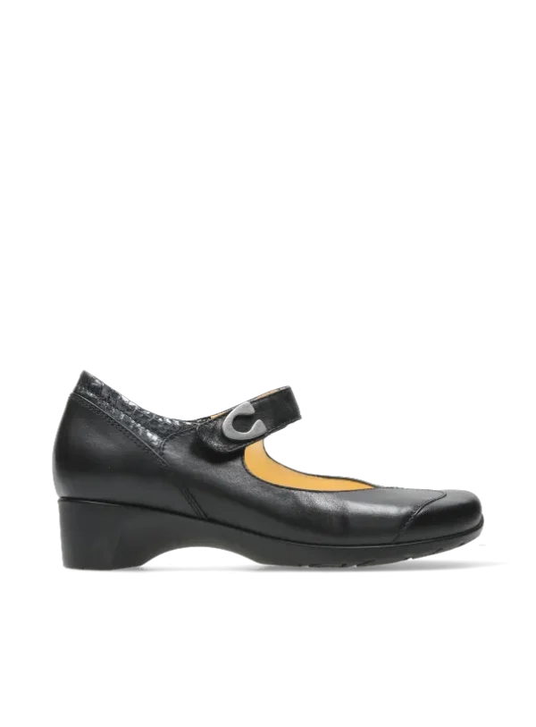 Wolky Chili - zwart leer Bandschoenen voor dames