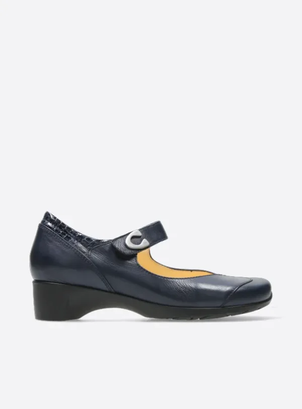Wolky Chili - blauw leer Bandschoenen voor dames