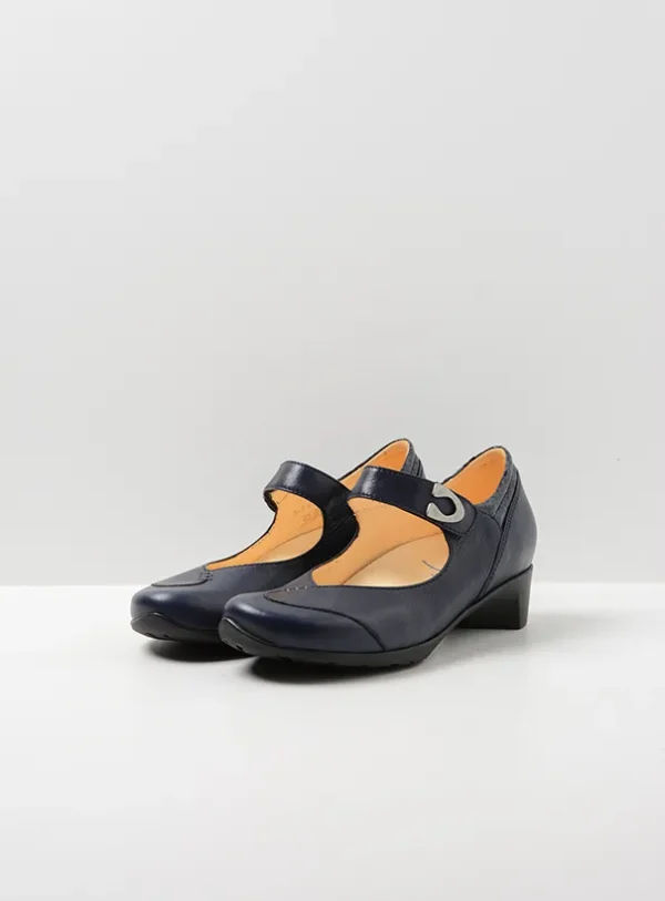 Wolky Chili - blauw leer Bandschoenen voor dames