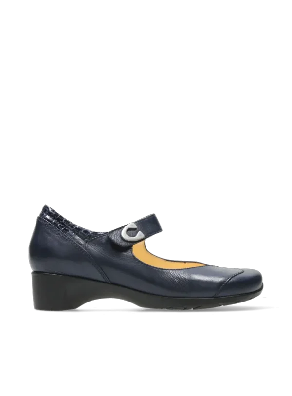 Wolky Chili - blauw leer Bandschoenen voor dames