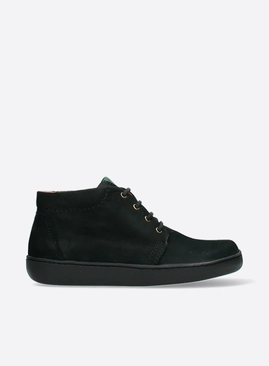 Wolky Kansas Lady - zwart nubuck Hoge veterschoenen voor dames
