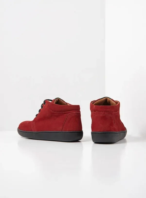 Wolky Kansas lady - kersenrood nubuck Hoge veterschoenen voor dames