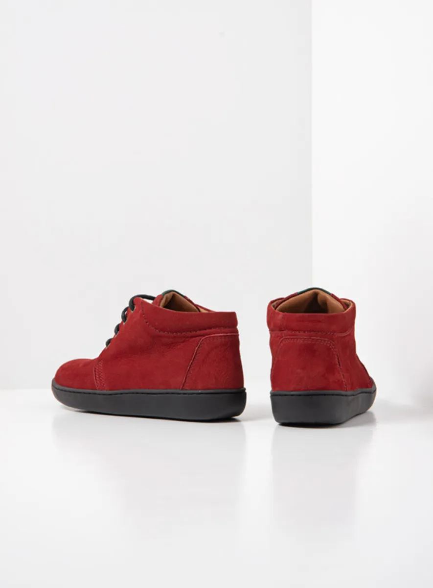 Wolky Kansas lady - kersenrood nubuck Hoge veterschoenen voor dames