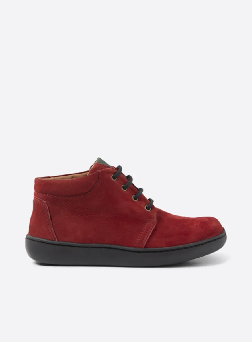 Wolky Kansas lady - kersenrood nubuck Hoge veterschoenen voor dames