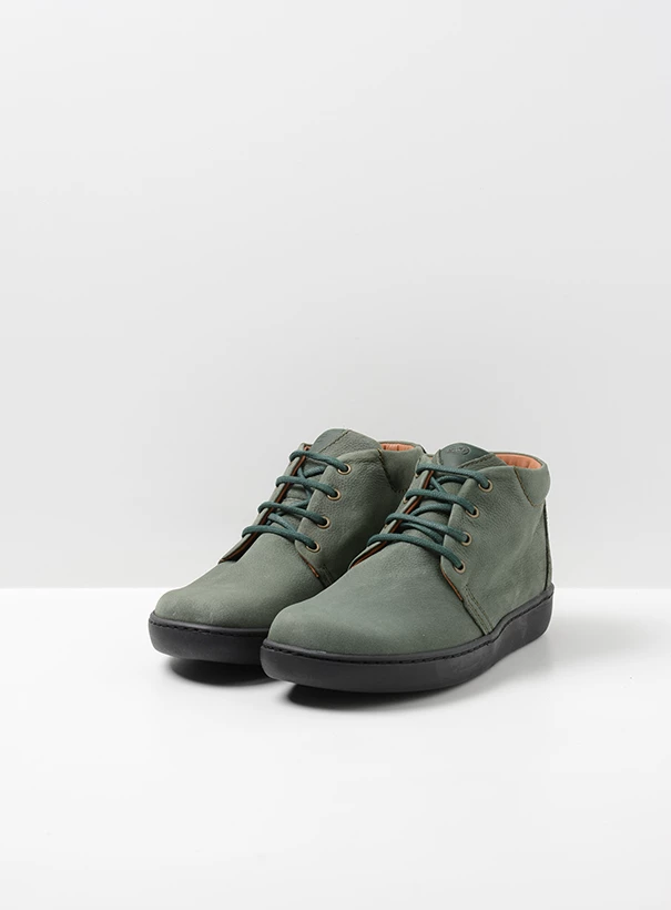 wolky hoge veterschoenen 08100 kansas lady xw 11701 saliegroen nubuck front