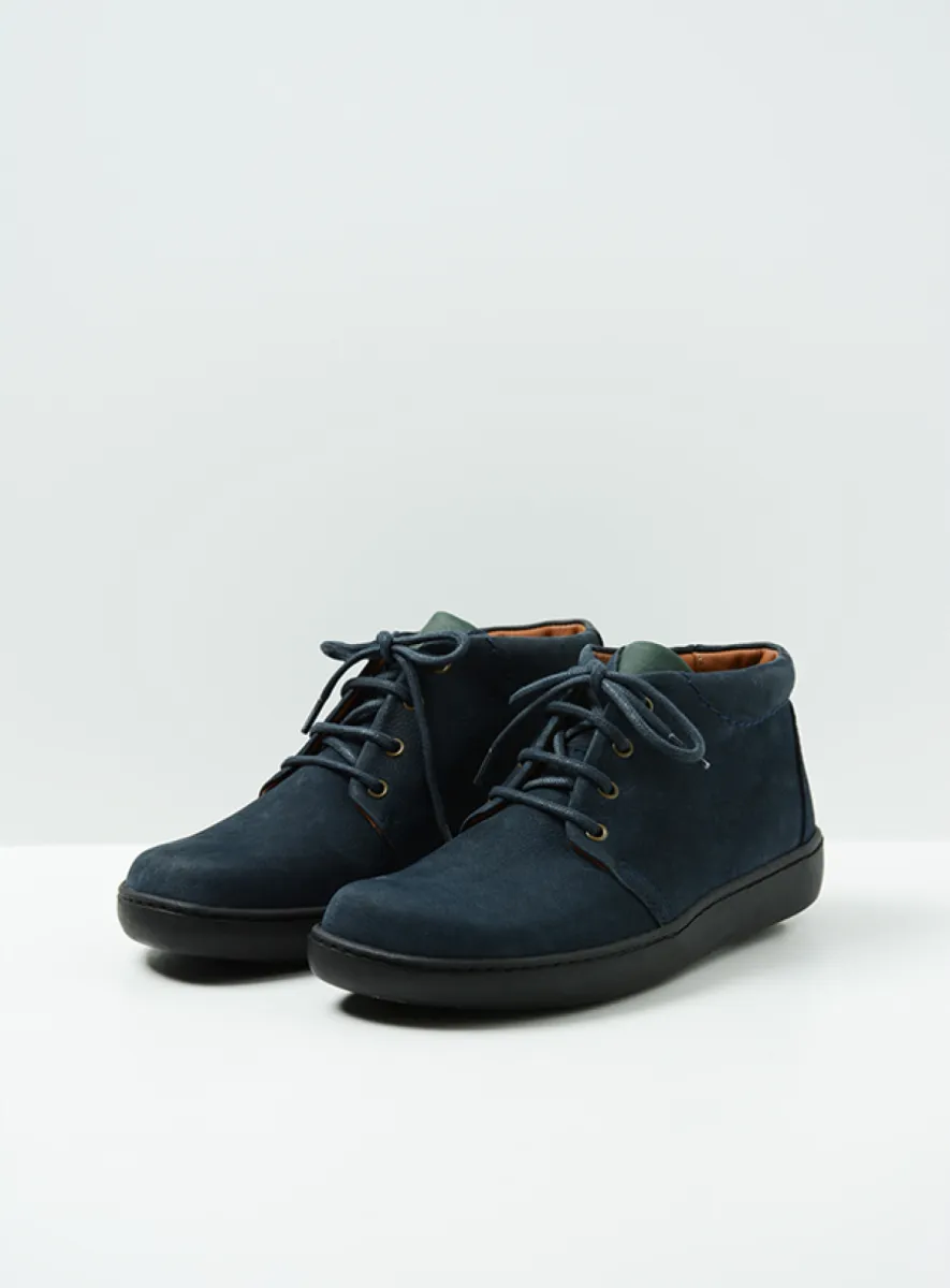 Wolky Kansas Lady - blauw nubuck Hoge veterschoenen voor dames
