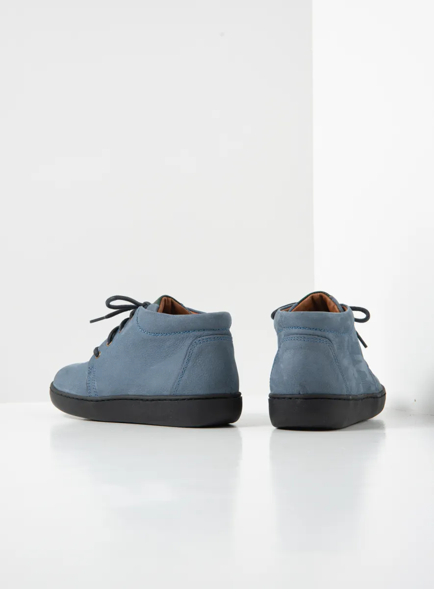 Wolky Hoge veterschoenen 08100 Kansas Lady XW 11840 jeansblauw nubuck