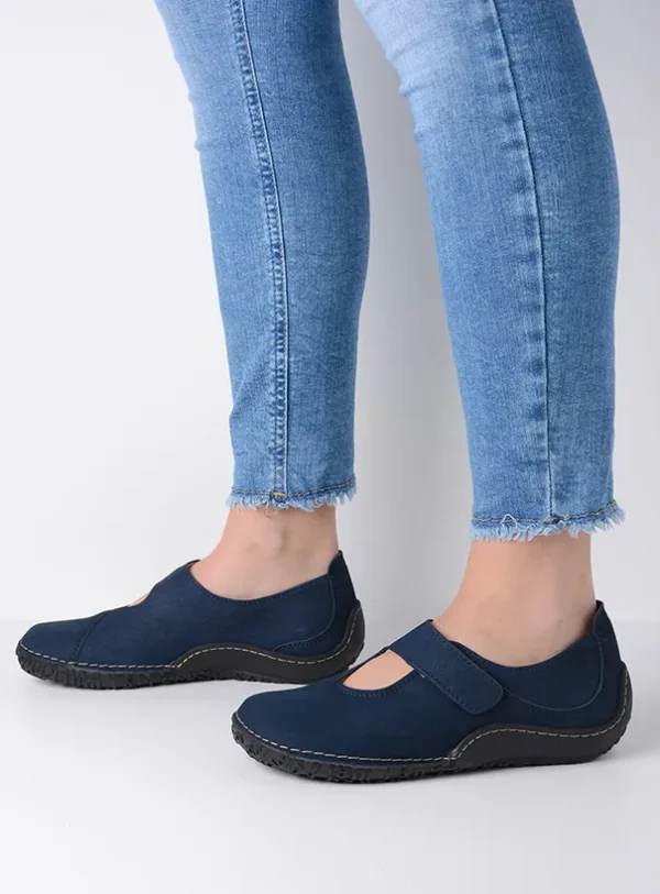 Wolky Fresh - denimblauw nubuck Bandschoenen voor dames