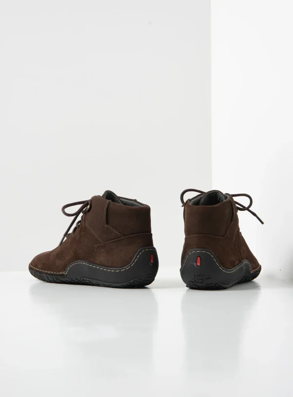 Wolky Mokola - bruin nubuck Hoge veterschoenen voor dames