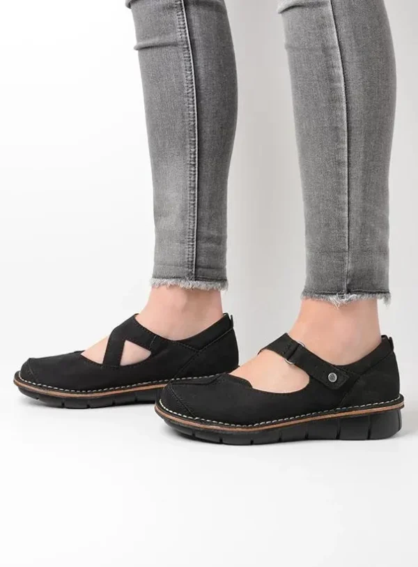Wolky Cordoba - zwart nubuck Bandschoenen voor dames