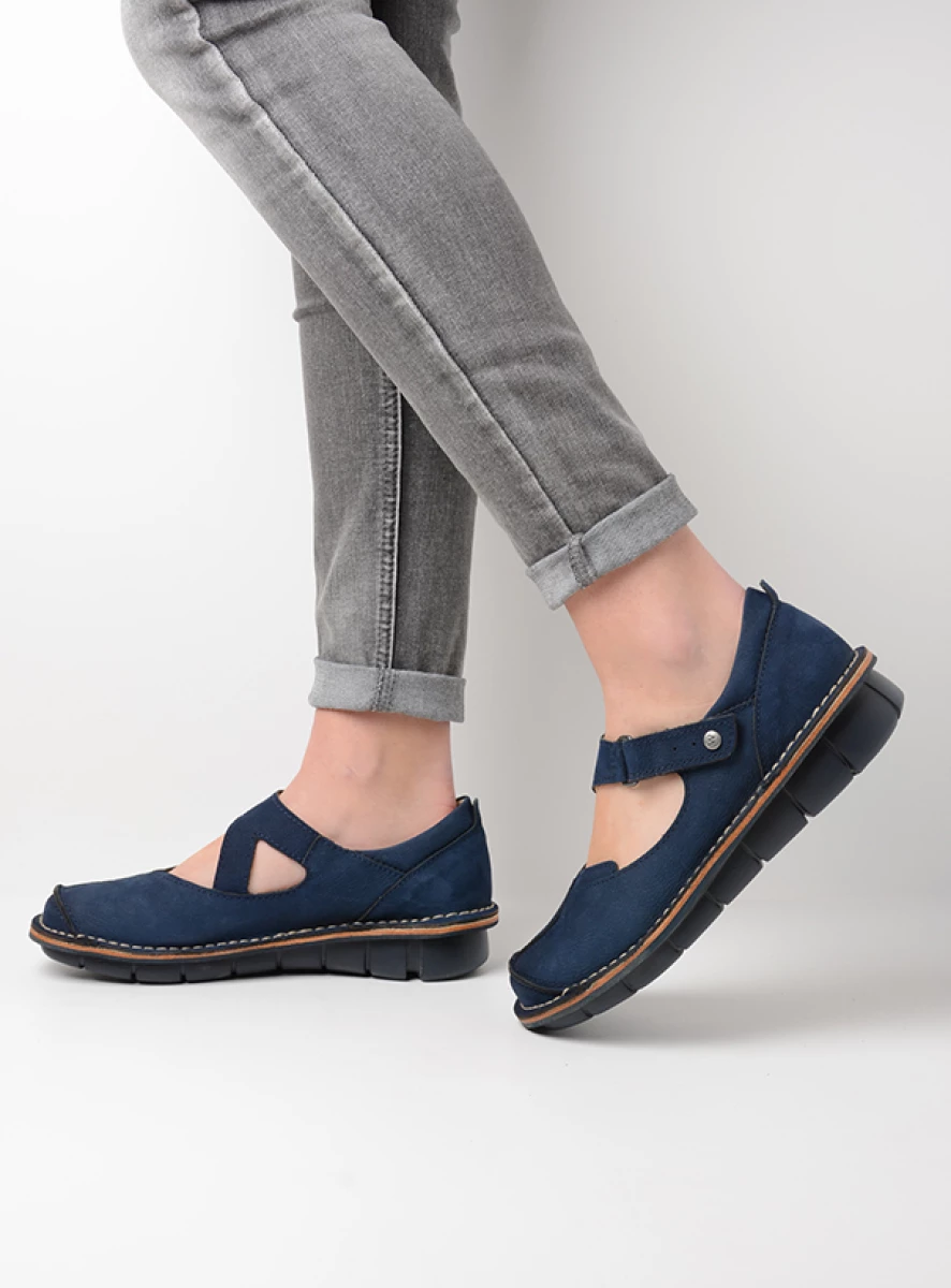 wolky bandschoenen 08389 cordoba 11820 blauw nubuck detail