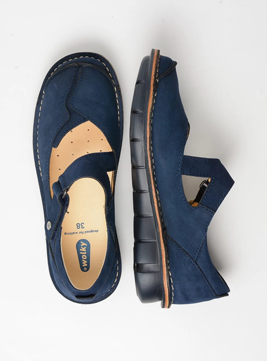 wolky bandschoenen 08389 cordoba 11820 blauw nubuck top