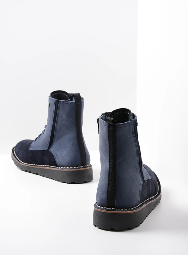 wolky enkellaarsjes en boots 08425 wagga wagga 40800 blauw suede back