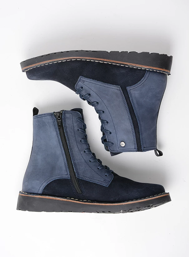 wolky enkellaarsjes en boots 08425 wagga wagga 40800 blauw suede top