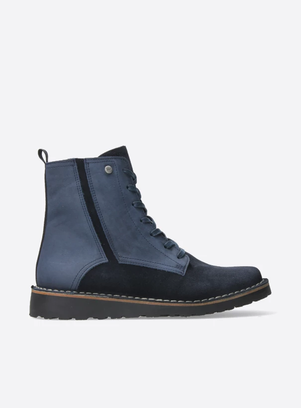 wolky enkellaarsjes en boots 08425 wagga wagga 40800 blauw suede