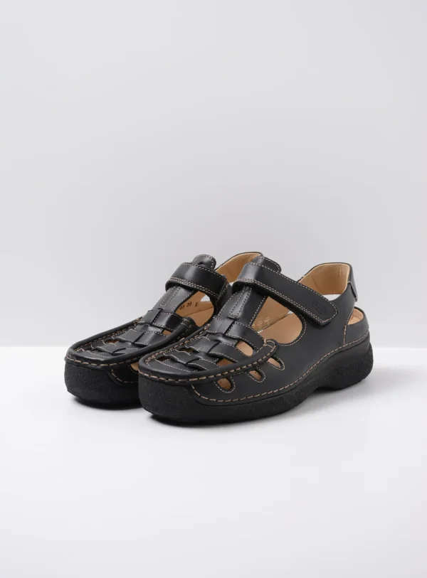 Wolky Roll Sandal Men - zwart leer Comfortabele sandalen voor heren