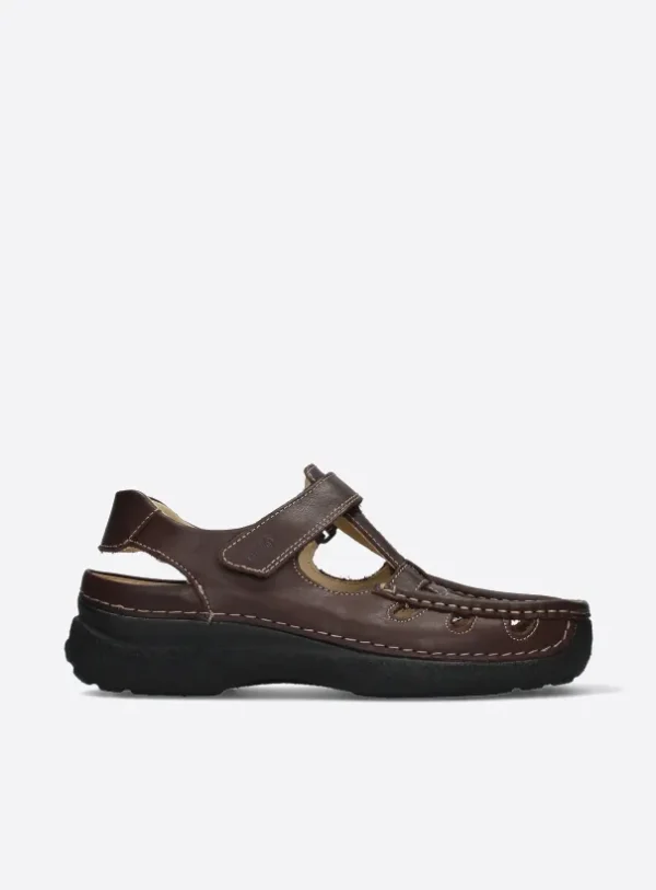 Wolky Roll Sandal Men - bruin leer Bruine sandalen voor heren